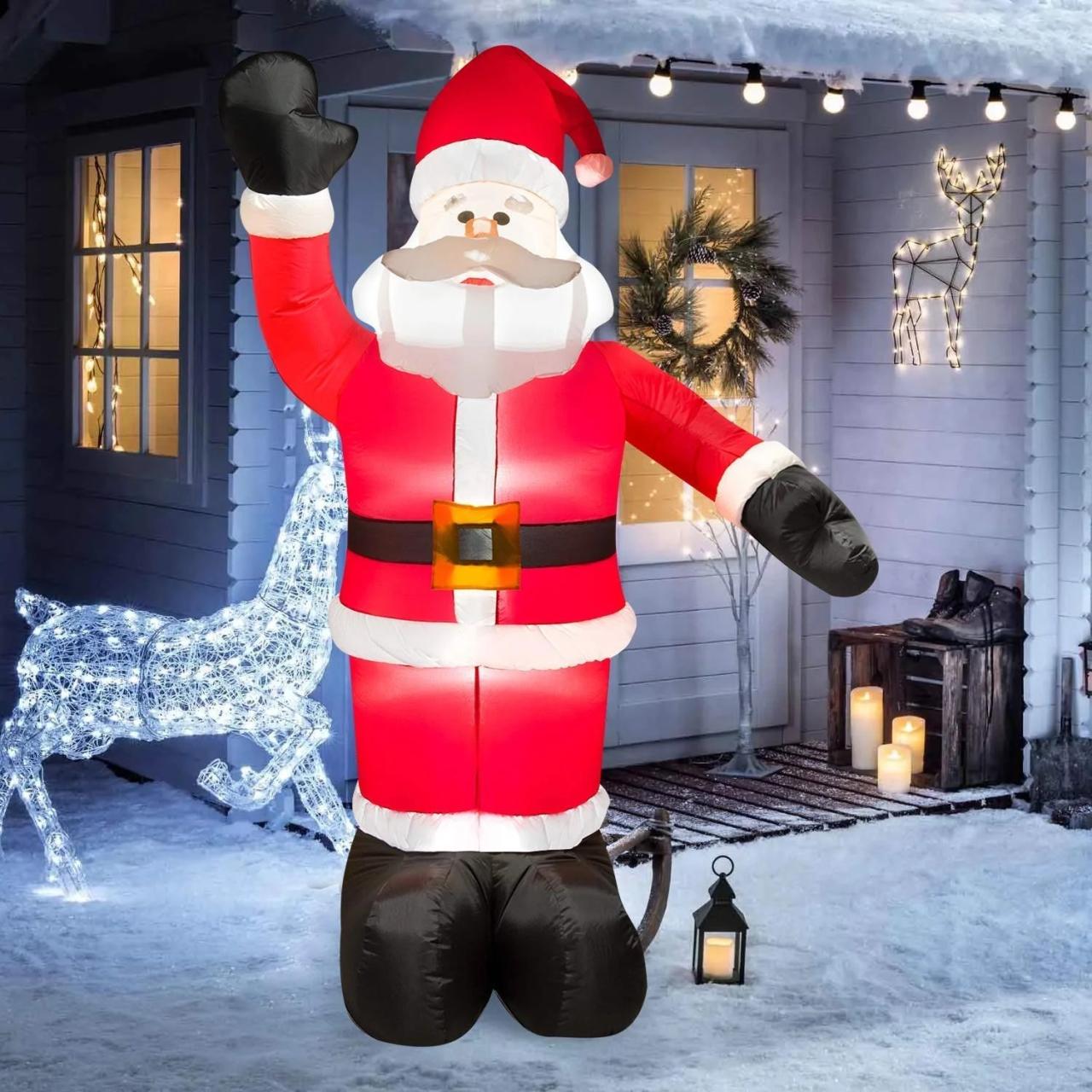 inflatable christmas decorations indoor Coolmade 8 FT Christmas Inflatable Santa Claus Outdoor Decoration for