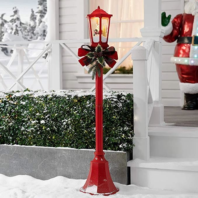 christmas decor lamp post Red Christmas Lamp post Decoration Christmas lamp post, Christmas lamp, Christmas lamp post