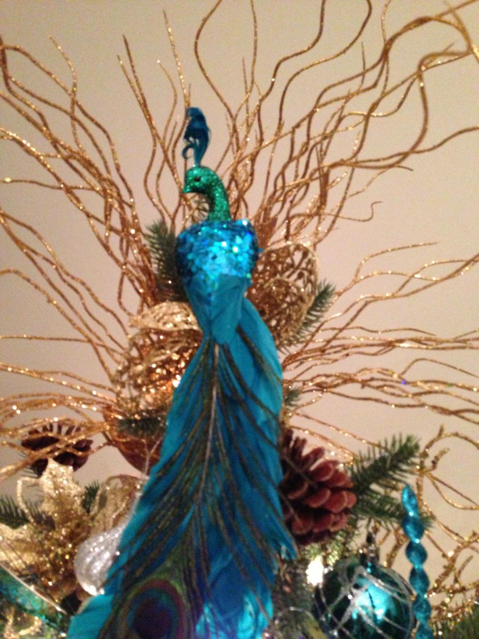 peacock christmas tree decor christmas decorations diy straws in 2020 Peacock christmas decorations, Peacock christmas tree