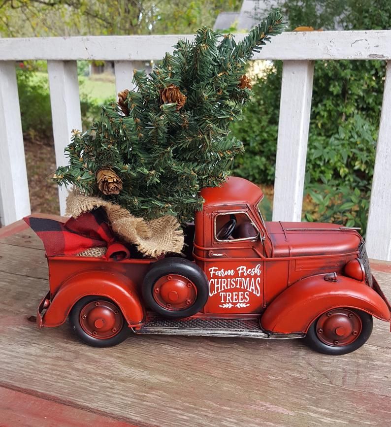 large red truck christmas decor Red truck, Personalized Red truck, Christmas decor, Red Truck decor, Farmhouse truck, Old Red