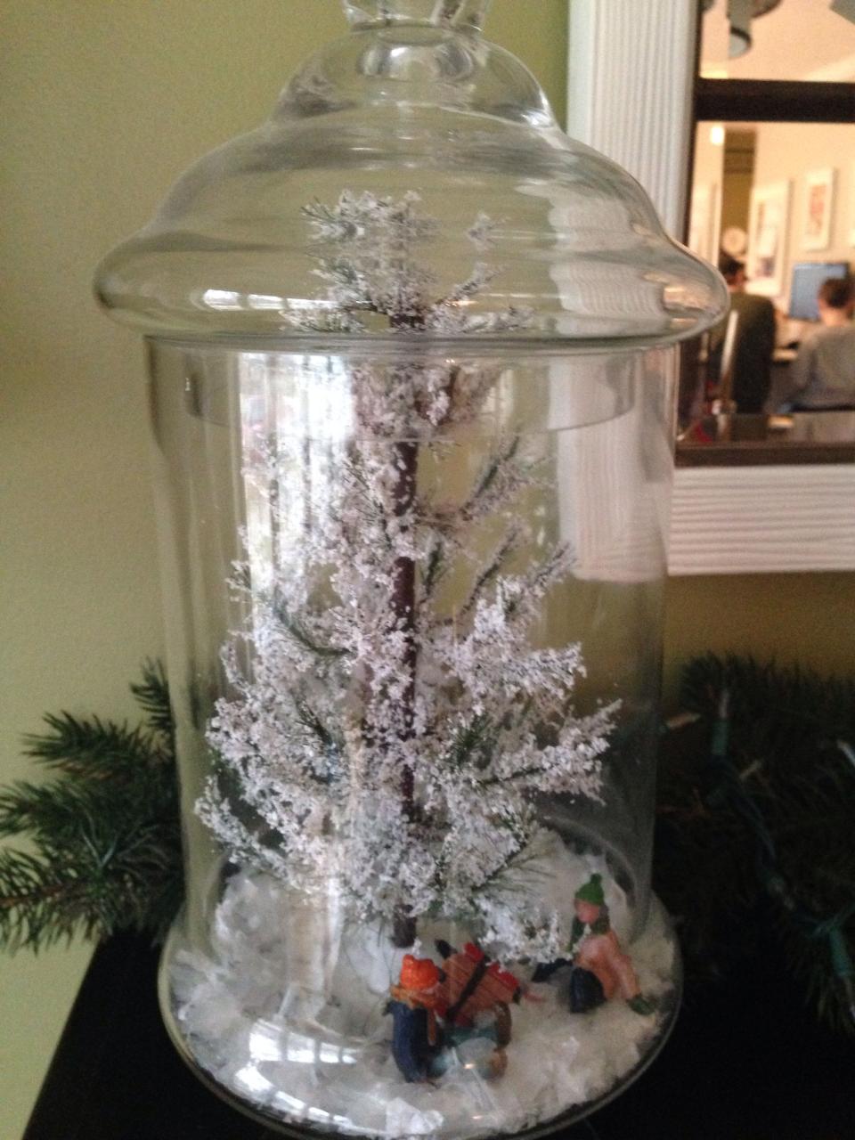 christmas decor glass jar Winter scene in glass jar Christmas diy, Christmas decorations, All things christmas