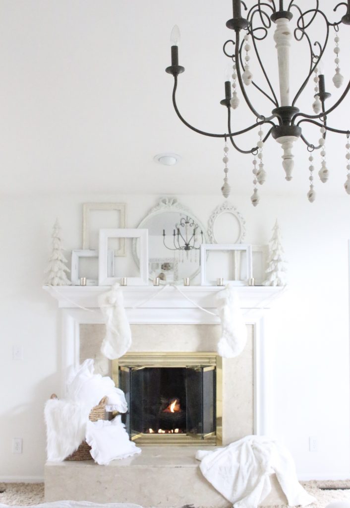 white christmas mantel decor Dreamy White Christmas Mantel in Our Master My Life From Home