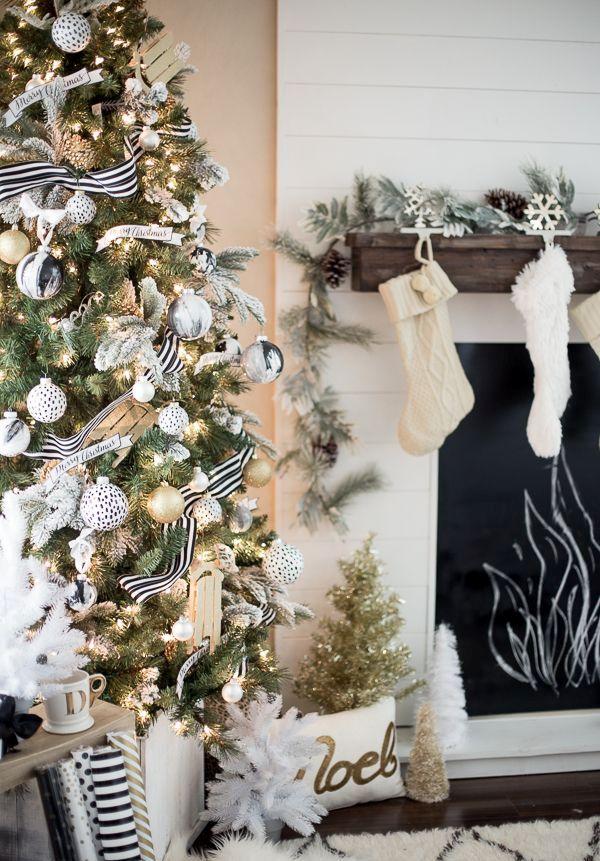 white silver gold christmas decor Gold Silver And White Christmas Decor