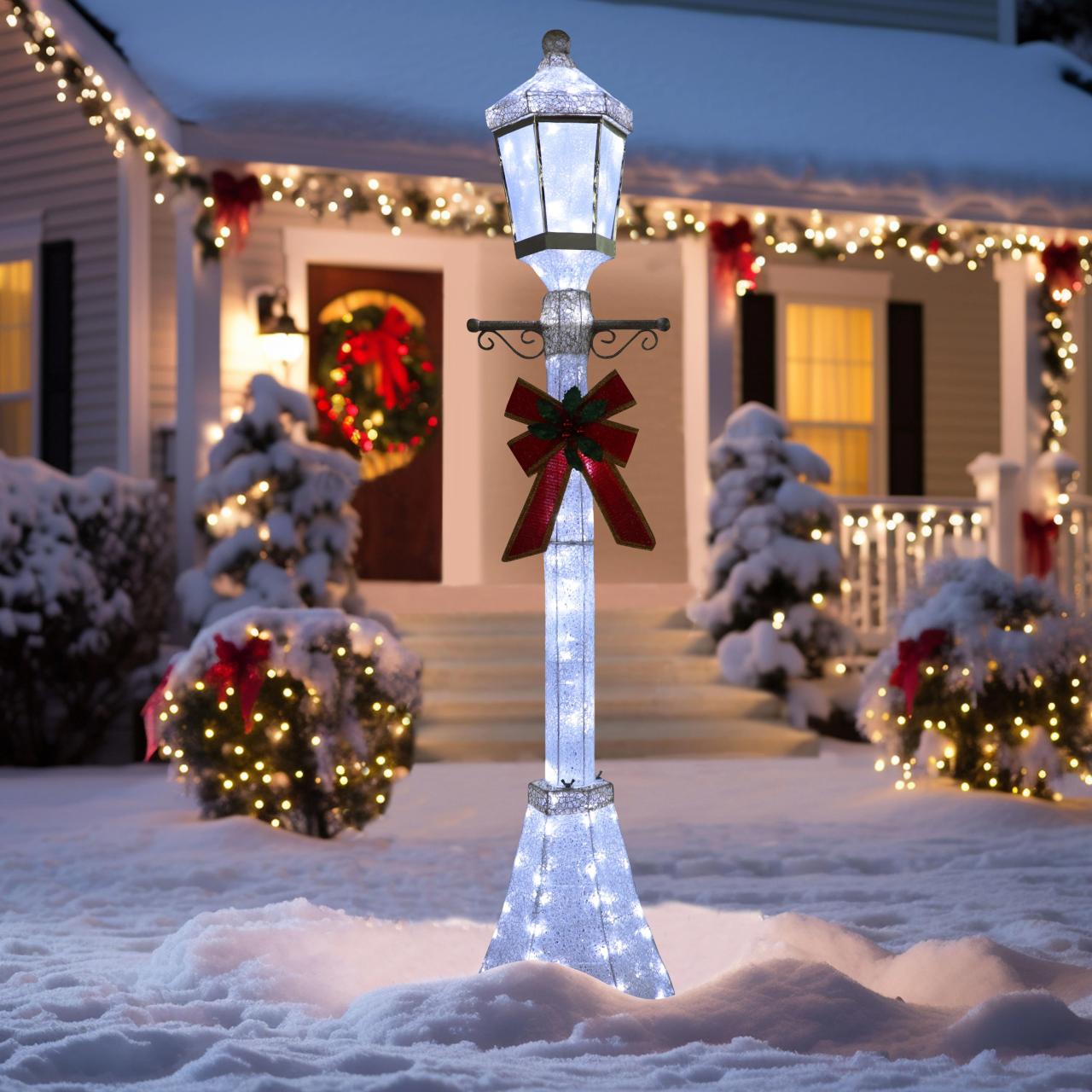 christmas decoration outdoor lamp post The Twillery Co.® Gutierrez 6' Lamppost LED Lighted Outdoor Display