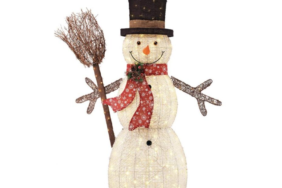 christmas decorations on sale at home depot Home Accents Holiday 60 in. 175Light Christmas LED Snowman with Broom