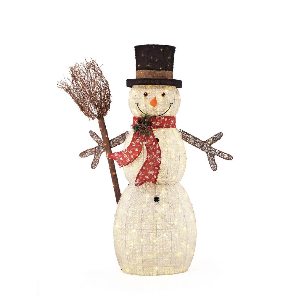 christmas decorations on sale at home depot Home Accents Holiday 60 in. 175Light Christmas LED Snowman with Broom