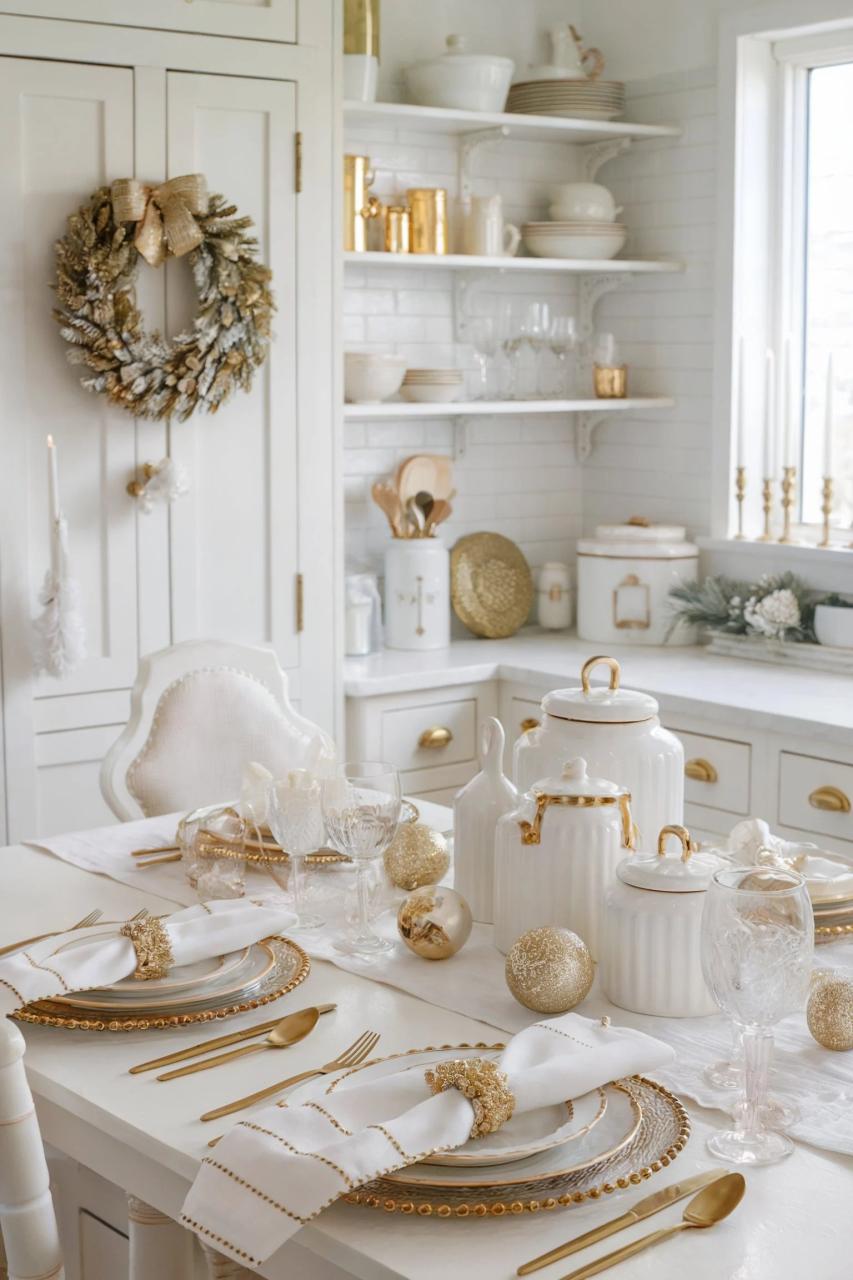 gold and white christmas decor 12 White and Gold Christmas Designs for a Sophisticated Holiday Look