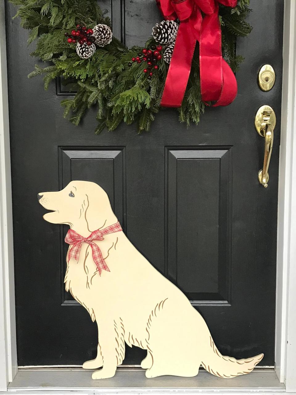 golden retriever christmas decor outdoor Golden Retriever Dog Christmas Outdoor Wood Lawn Decoration Etsy