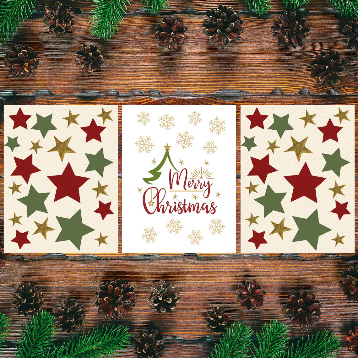 merry christmas wall decor Merry Christmas Wall Art Set of 3 Wall Decor Holiday Wall Etsy