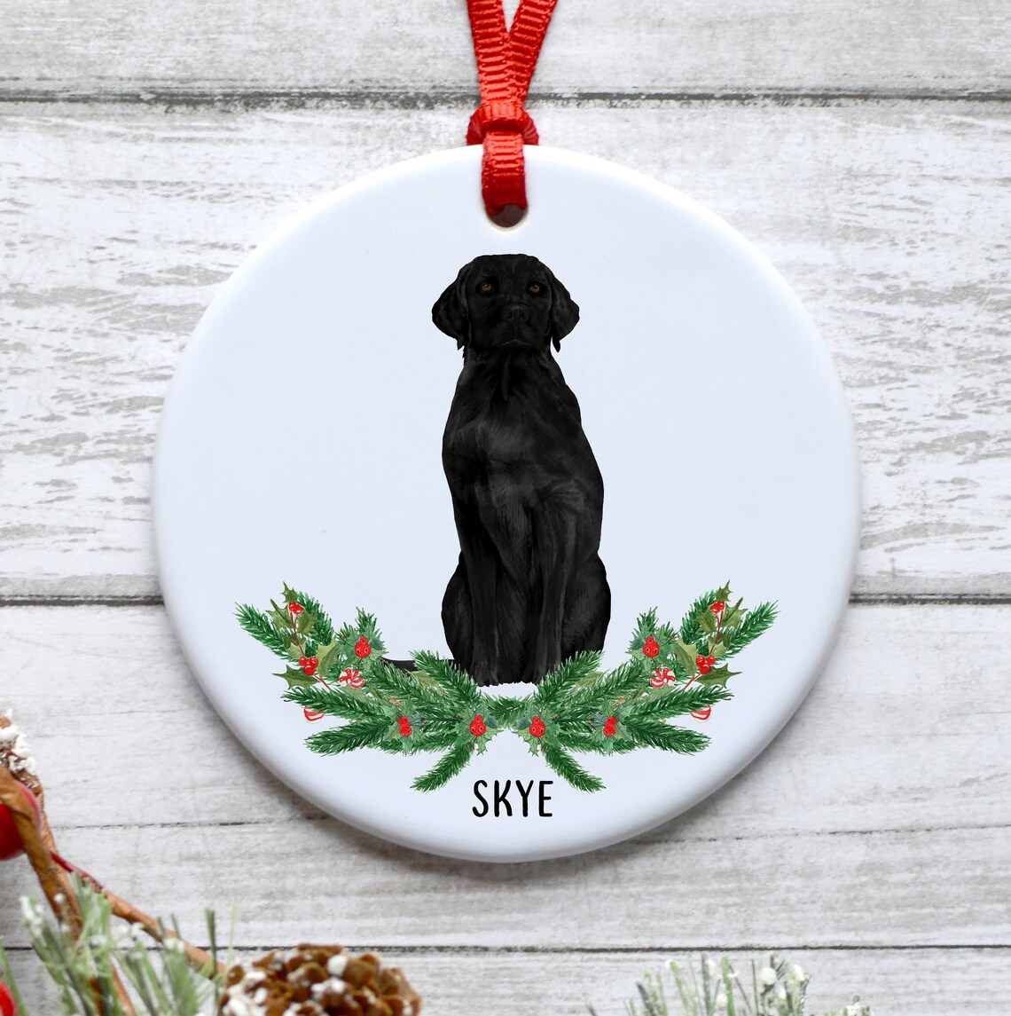 black lab christmas decor Black Labrador Christmas Ornament Custom Dog Memorial Ornament Etsy