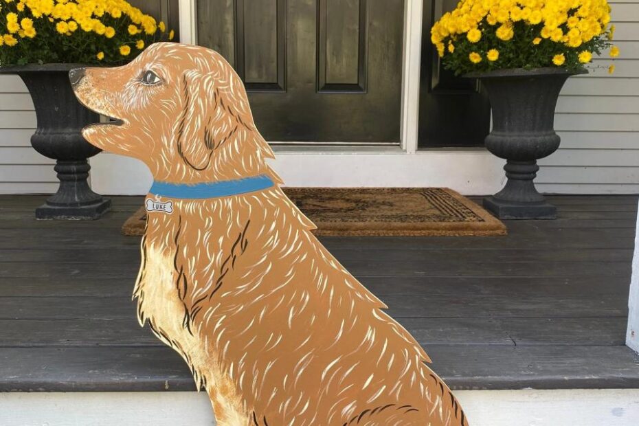 golden retriever christmas decor outdoor Golden Retriever Dog Christmas Outdoor Wood Lawn Decoration Etsy