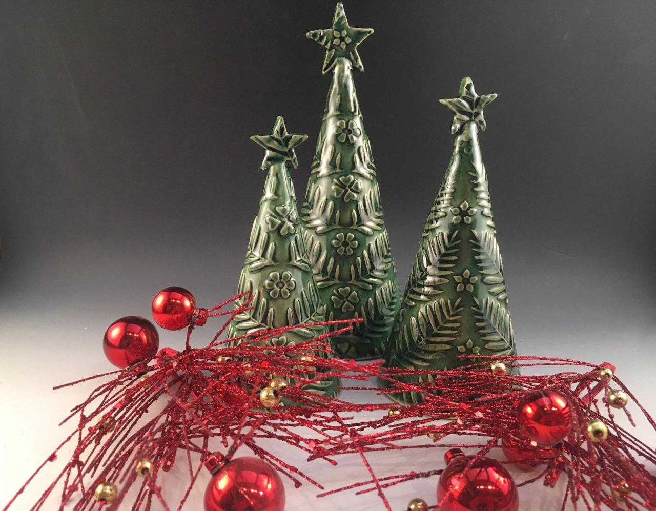 ceramic christmas tree decor Holiday Ceramic Christmas Tree Holiday Decor Unique Etsy