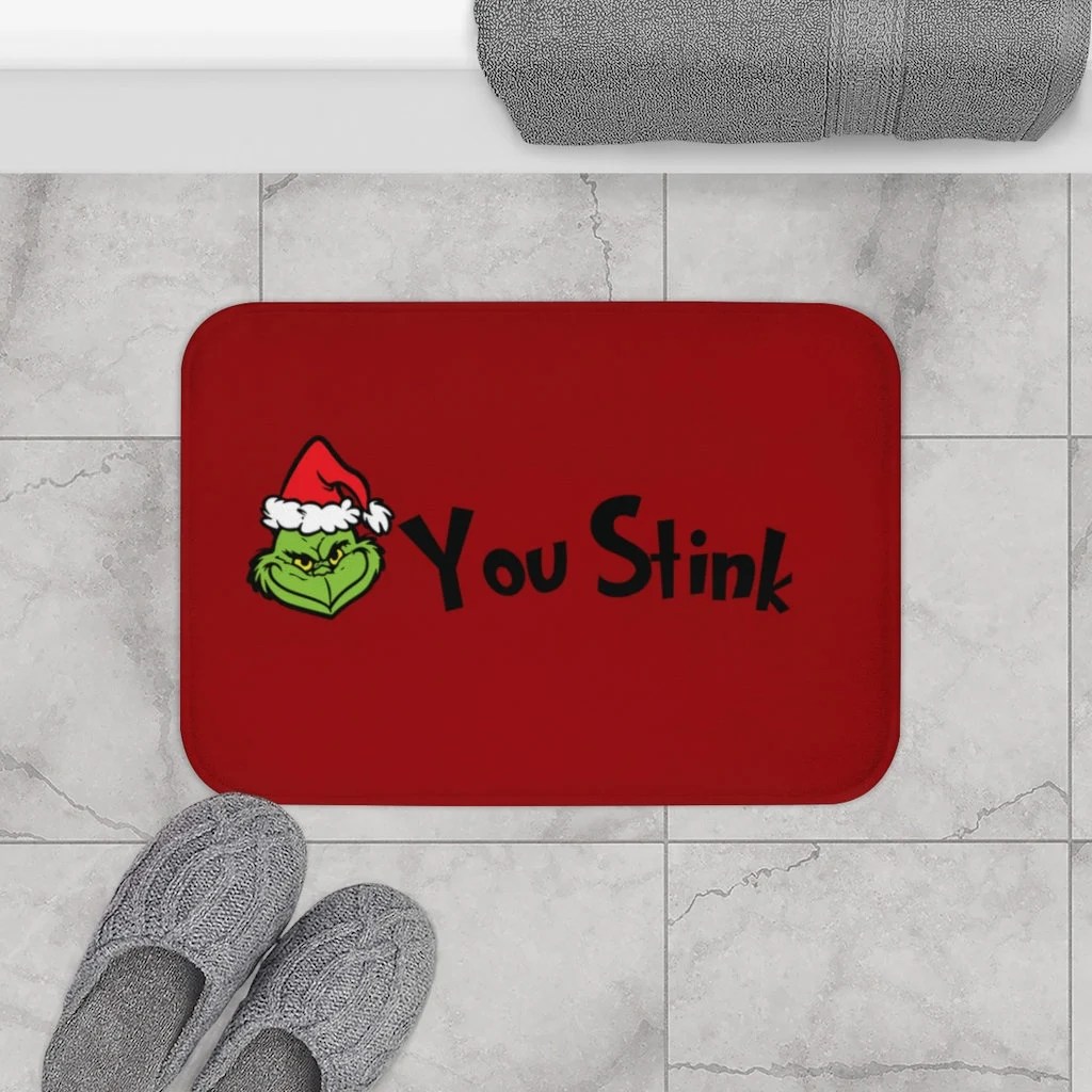 grinch christmas bathroom decor The Grinch Bath Mat the Grinch Christmas Bathroom Decor Etsy