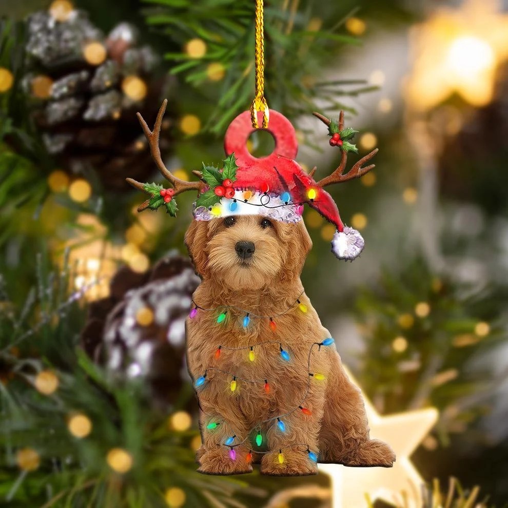 golden doodle christmas decor Goldendoodle Christmas Lights Shape Ornament Gift for Girls Etsy