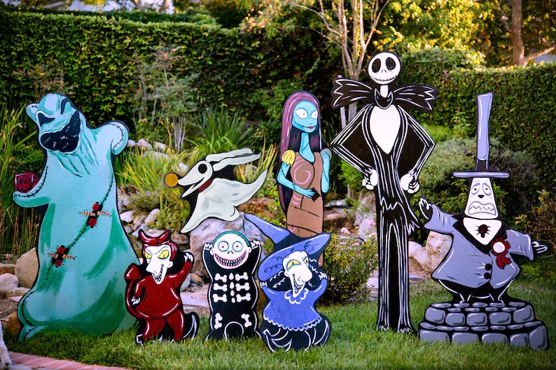 nightmare before christmas outdoor decor Nightmare Before Christmas Lawn decorations Etsy