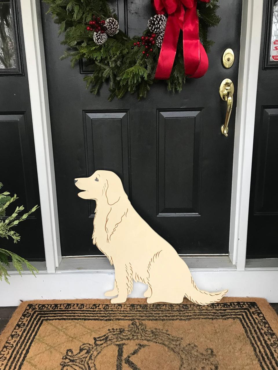 golden retriever christmas decor outdoor Golden Retriever Dog Christmas Outdoor Wood Lawn Decoration Etsy