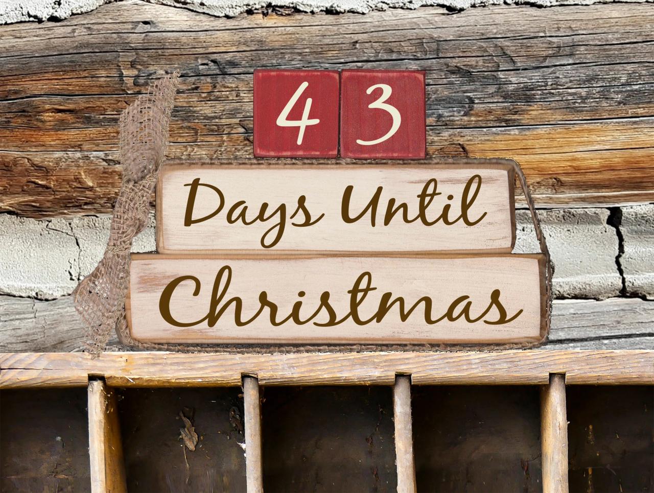 days until christmas decor Christmas Countdown Days Until Christmas Christmas Etsy