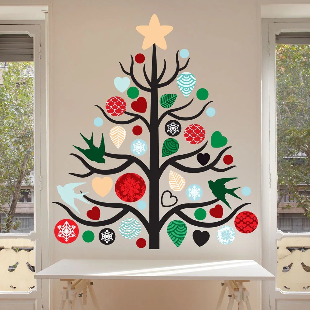 christmas sticker wall decor Christmas Tree Wall Decal Kit Christmas Wall Decal Kit by