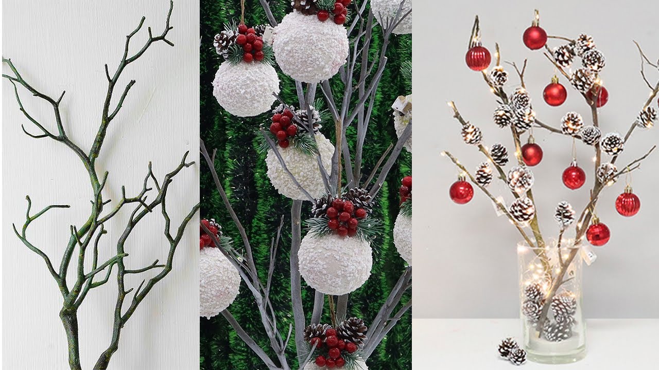 christmas decor with tree branches What to do with tree branches? 10 Diy Christmas Tree from Branches YouTube