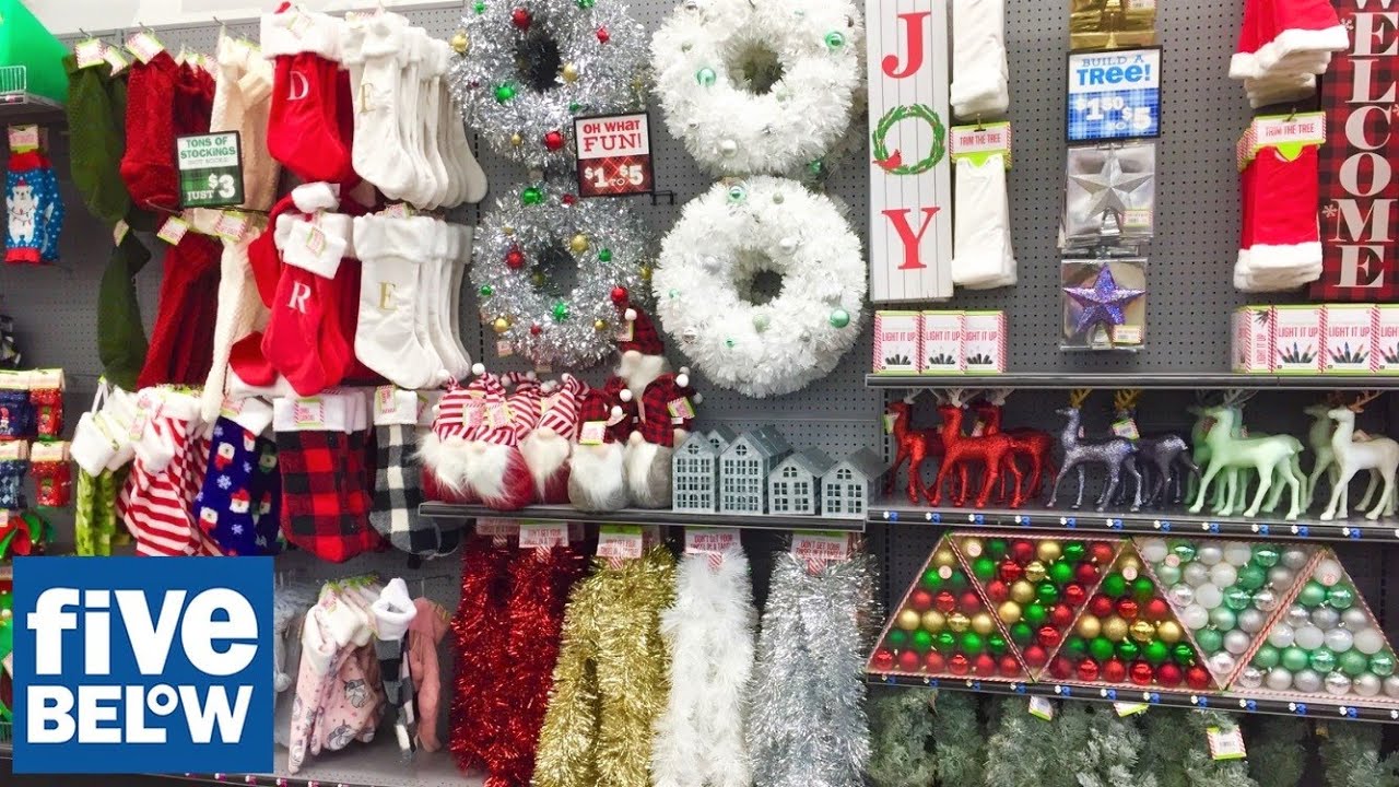 five below christmas decor FIVE BELOW CHRISTMAS DECORATIONS CHRISTMAS DECOR ORNAMENTS SHOP WITH ME SHOPPING STORE WALK