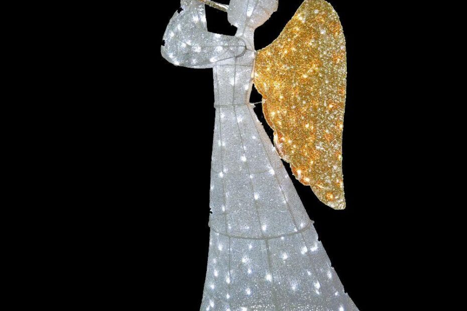 christmas angel outdoor decor National Tree Company 60 in. Angel Decoration with LED LightsDF210004W The Home Depot