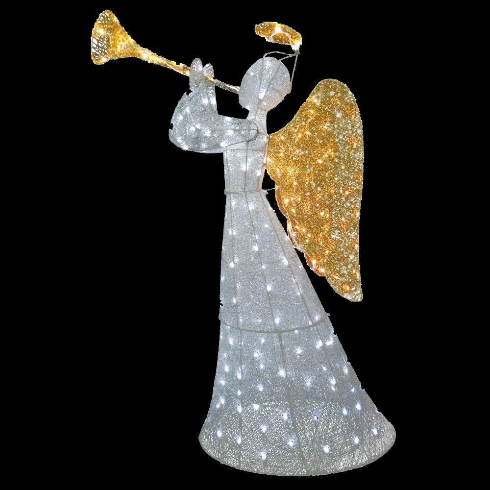 christmas angel outdoor decor National Tree Company 60 in. Angel Decoration with LED LightsDF210004W The Home Depot