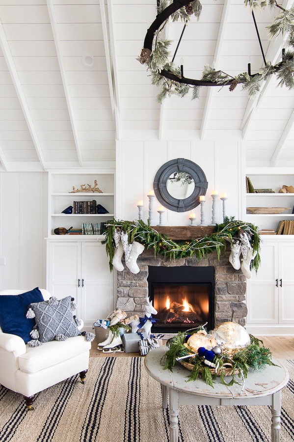 white christmas mantel decor White Rustic Christmas Mantel The Lilypad Cottage