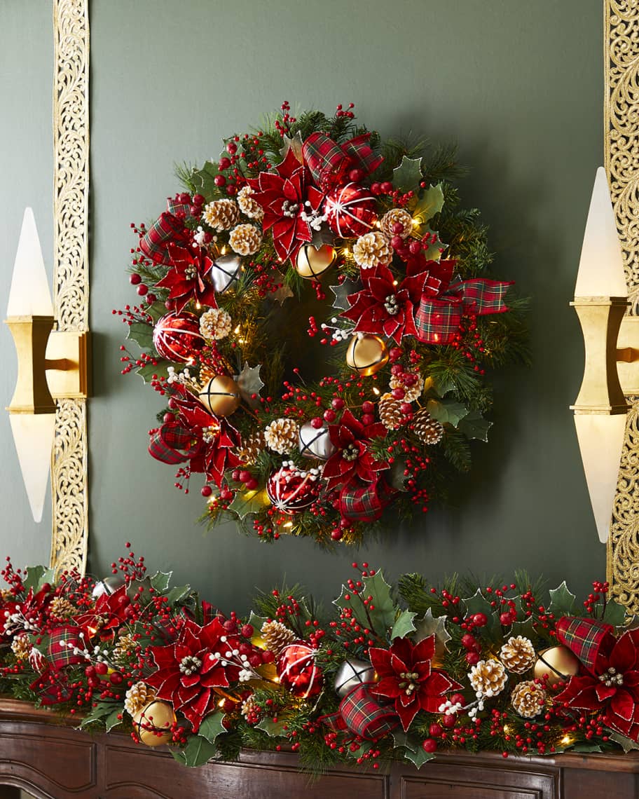 neiman marcus christmas decor Neiman Marcus Classic Christmas PreLit Wreath Neiman Marcus