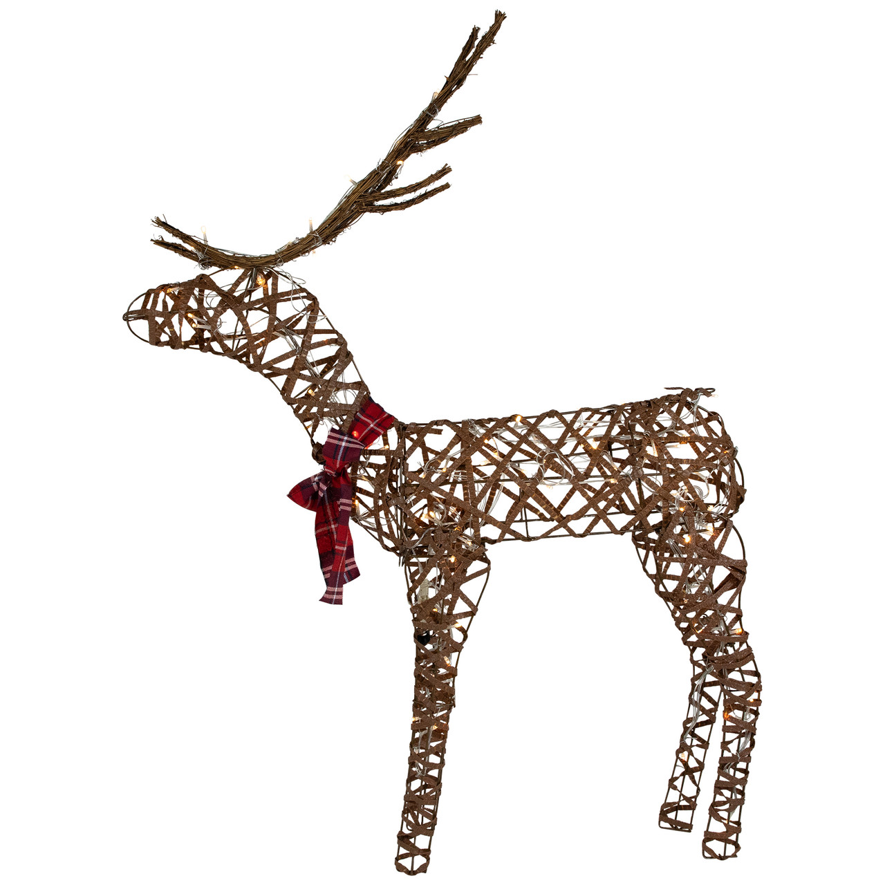 rattan christmas decorations outdoor 47" LED Lighted Standing Rattan Reindeer Outdoor Christmas Decoration