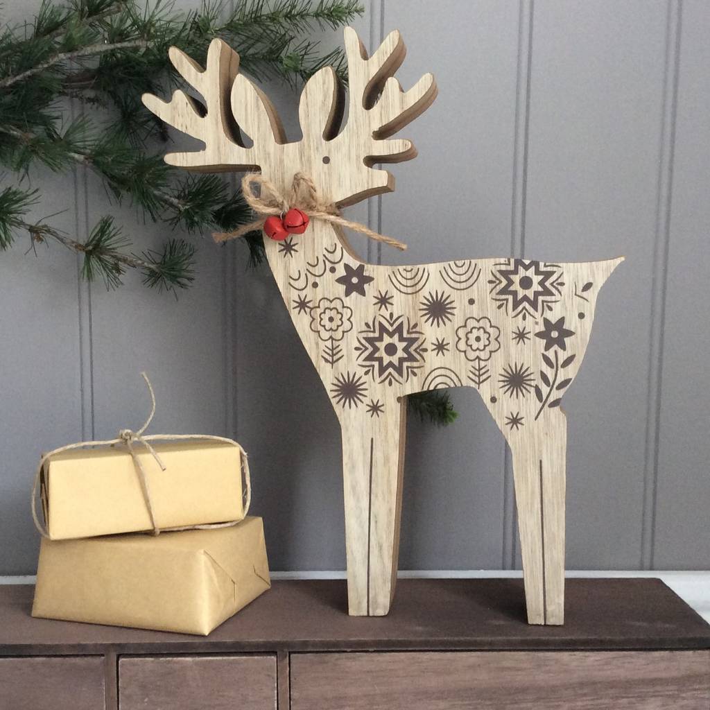 reindeer decor for christmas Wooden Reindeer Christmas Ornament Decoration By The Christmas Home