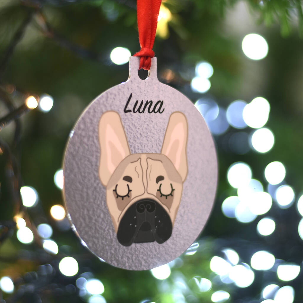 french bulldog christmas decor French Bulldog Christmas Dog Decoration Personalised By Hoobynoo