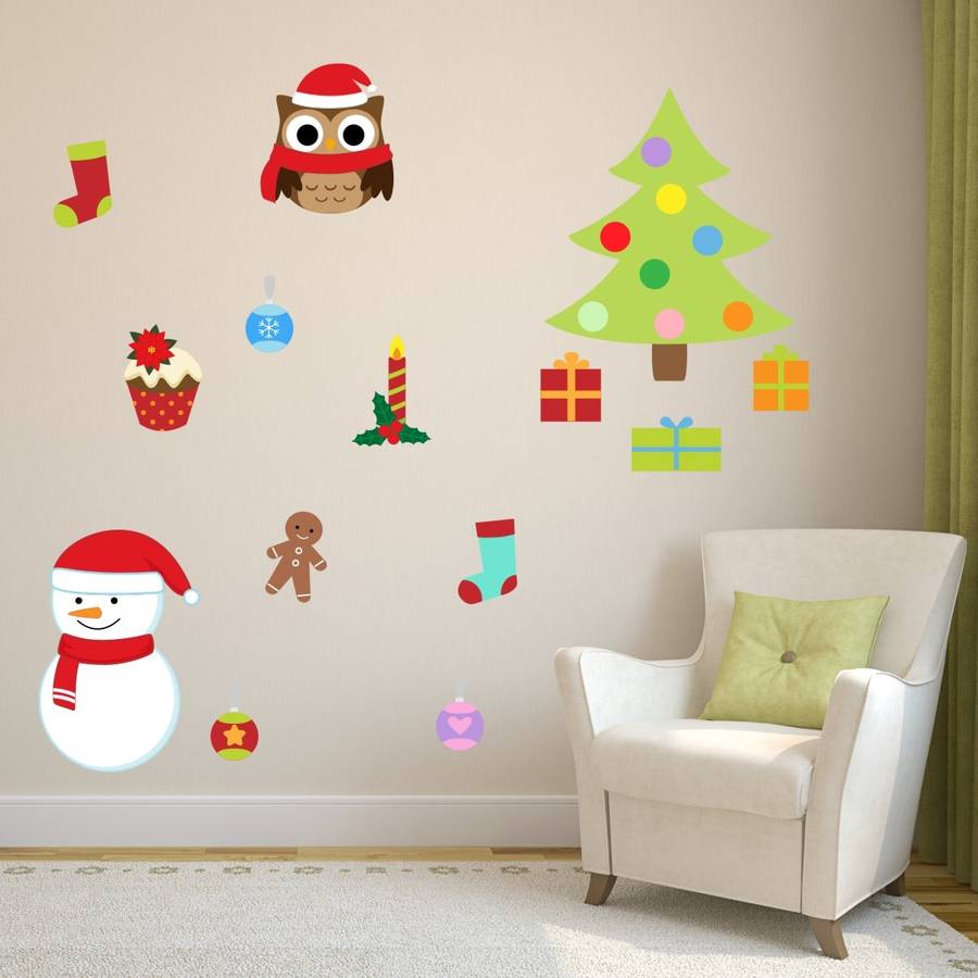 christmas sticker wall decor removable christmas wall stickers by mirrorin