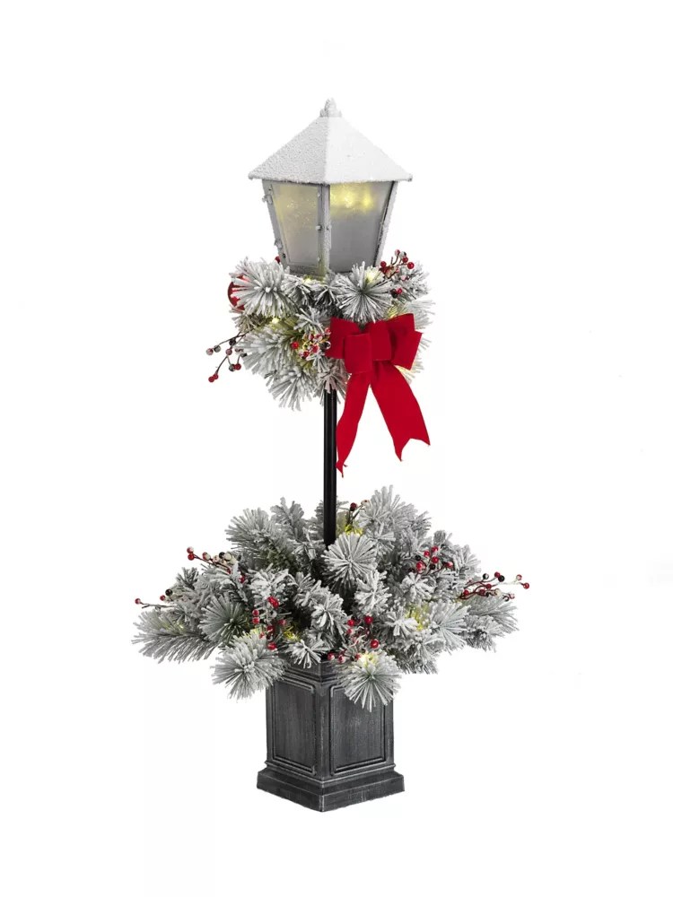 christmas decor for lamp post Home Accents 4 ft. 50 Warm White LEDLit Lamp Post Christmas Tree The Home Depot Canada