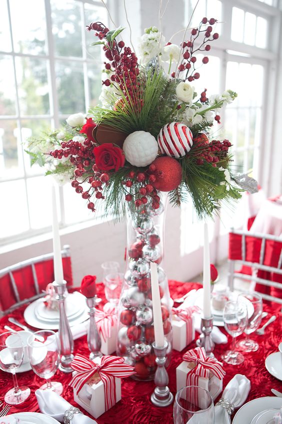 red and white christmas decor 40+ Red and White Christmas Decorating Ideas All About Christmas