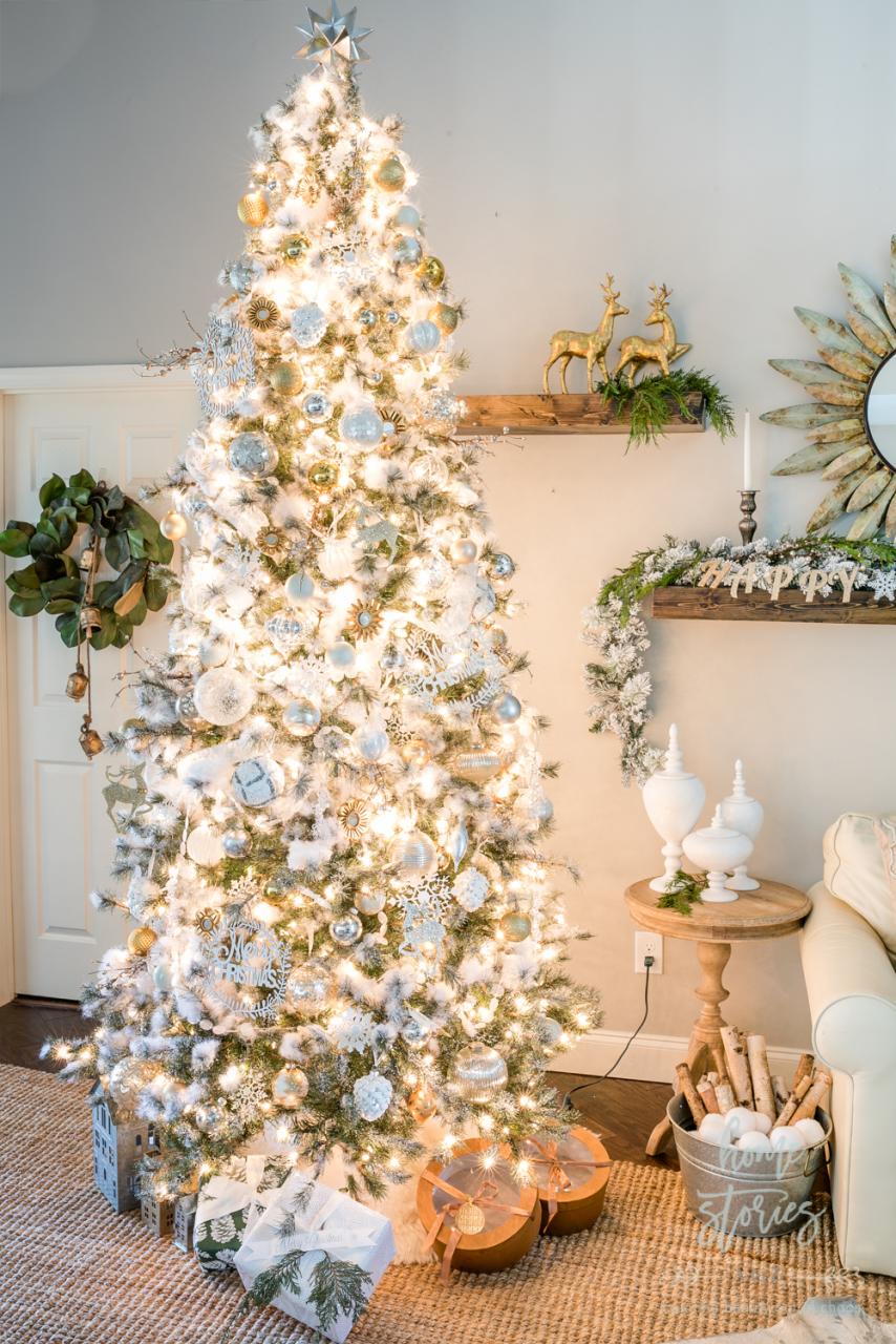 gold and silver christmas tree decor Neutral Christmas Tips for Decorating a Silver and Gold Christmas Tree Home Stories A to Z