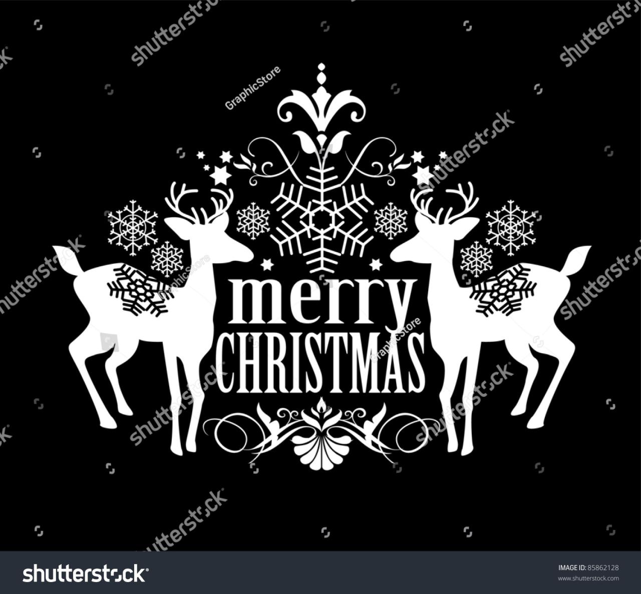 christmas decor black and white Black And White Christmas Design Stock Vector 85862128 Shutterstock