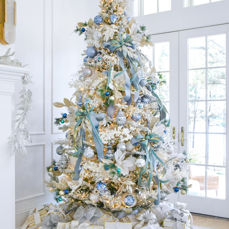 blue decor for christmas tree Christmas Tree Decor Gold Designs