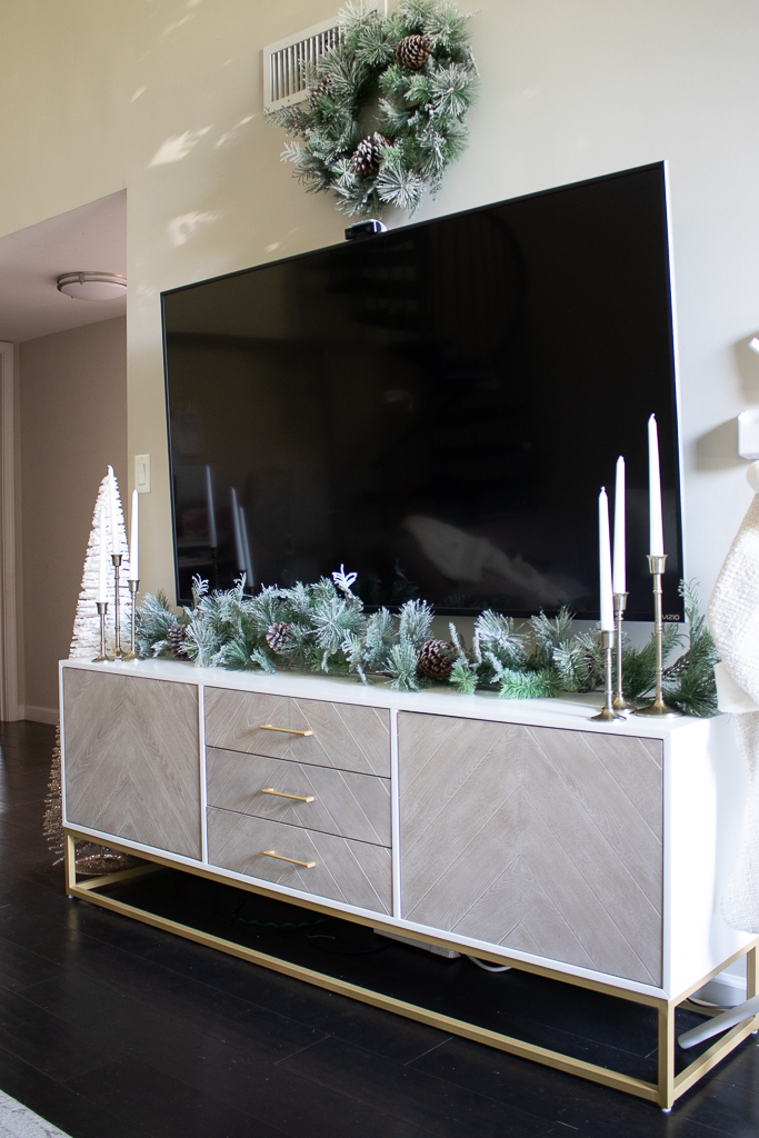 christmas fireplace decor with tv How to Decorate Your Living Room for Christmas (When You Don’t Have a Fireplace) Life with Mar