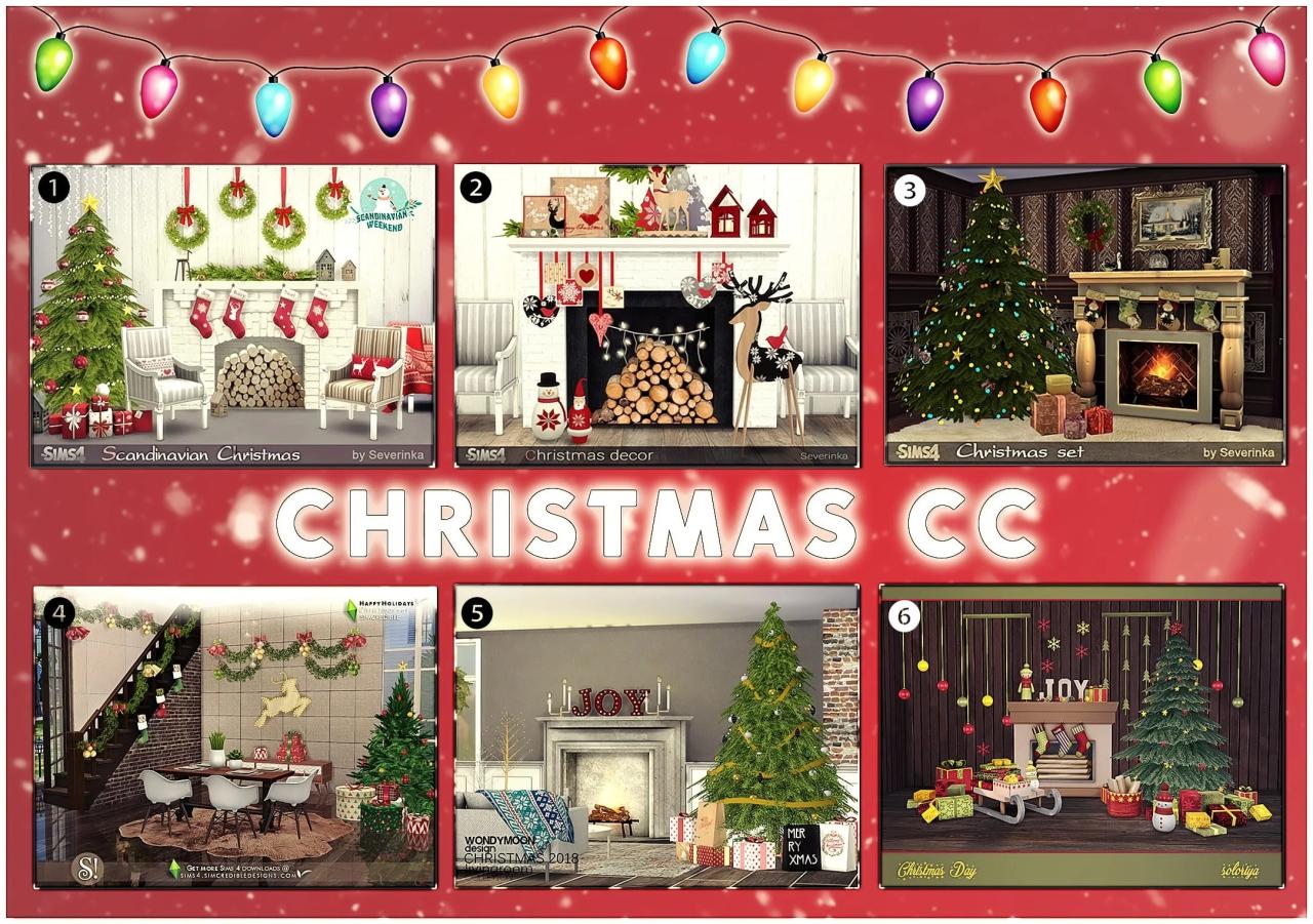 christmas decor sims 4 6 Christmas Custom Content Build Sets for The Sims 4 that we love