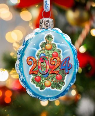 christmas ornaments dated 2024 Designocracy 2024 Dated Keepsake Mercury Glass Christmas Ornaments G