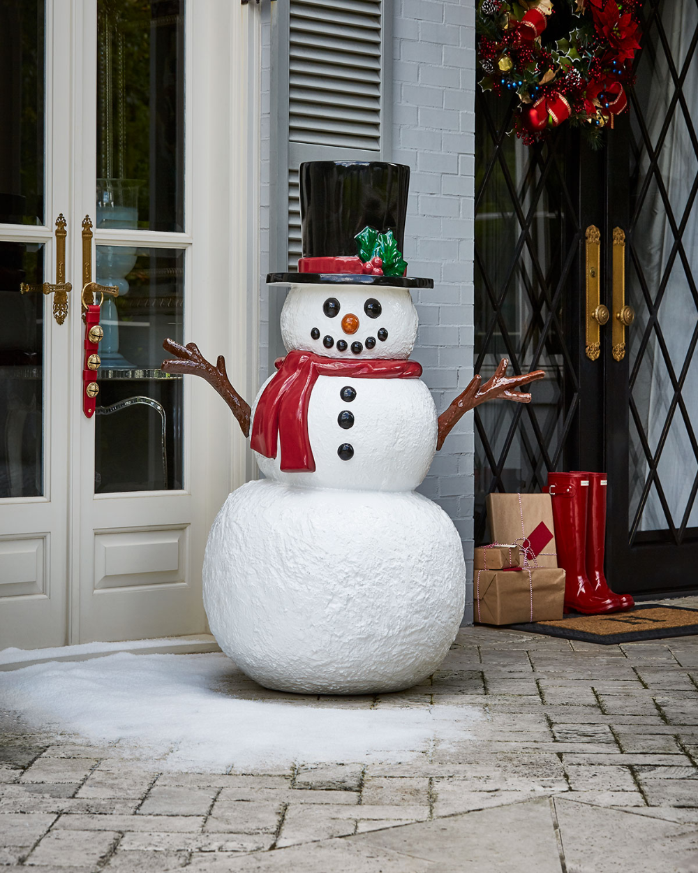 outdoor christmas decor snowman Outdoor Snowman Decoration Neiman Marcus Outdoor christmas