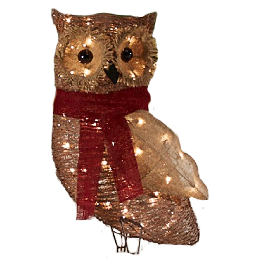 christmas owl outdoor decor Holiday Living 2.16in Owl Sculpture with White Incandescent Lights in