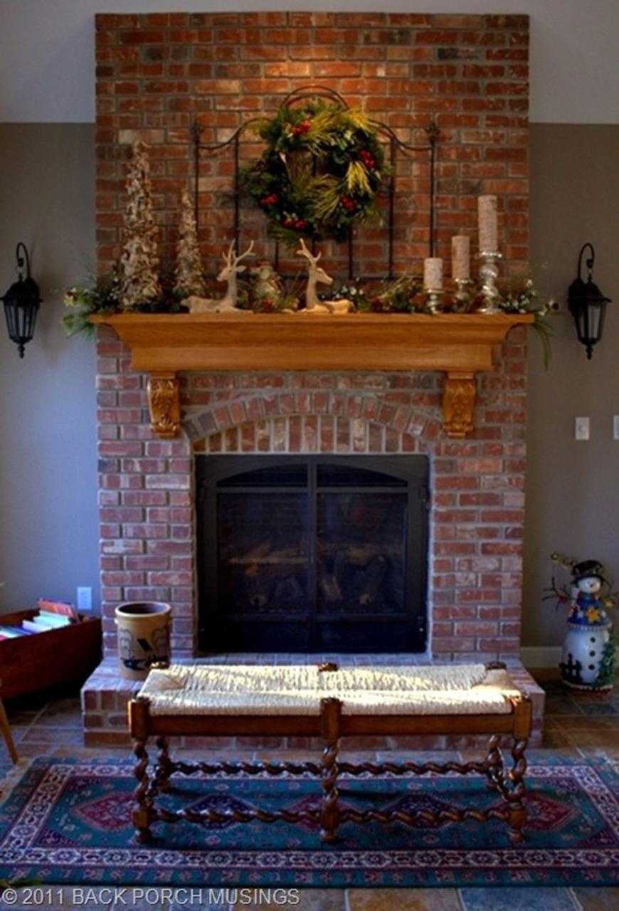 christmas decor for brick fireplace 99 Inspiring Rustic Christmas Fireplace Ideas to Makes Your Home Warmer