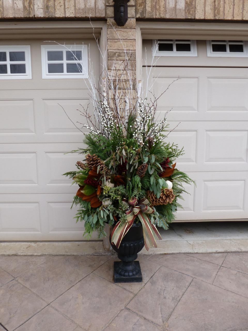 christmas decorating ideas for outdoor urns Cool 48 Amazing Outdoor Christmas Decor Ideas. Christmas urns