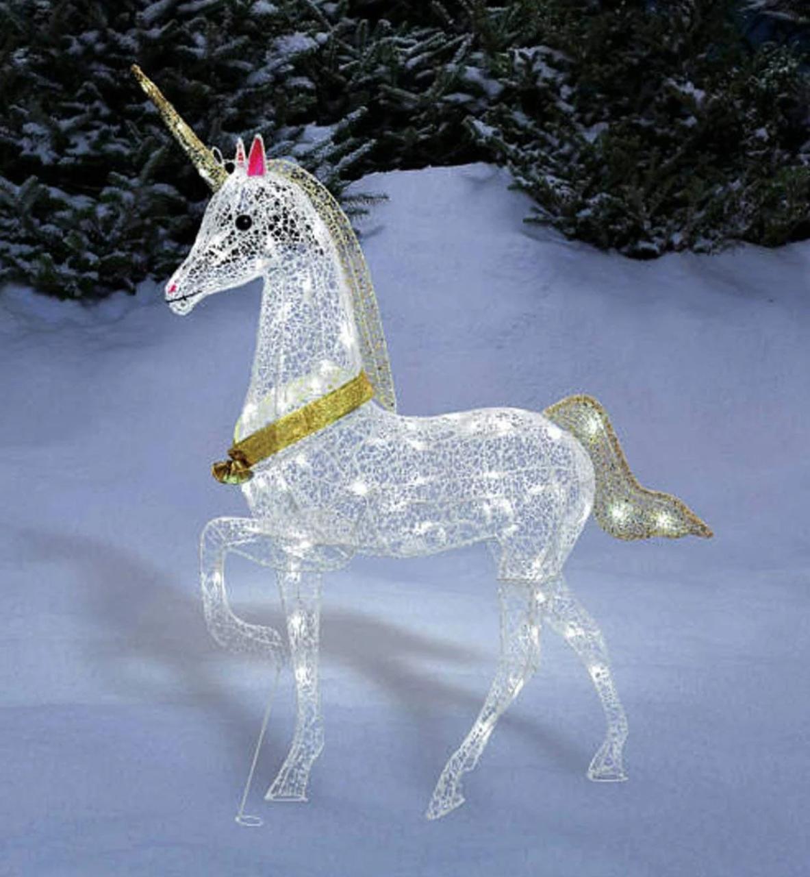 unicorn christmas decorations outdoor christmas glitter unicorn lighted yard art decoration indoor / outdoor