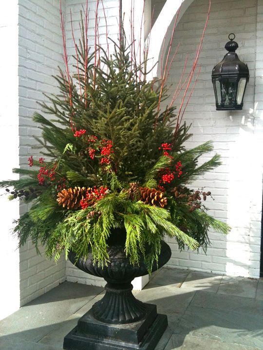 christmas decorating ideas for outdoor urns Christmas Urns OMG Lifestyle Blog Christmas urns