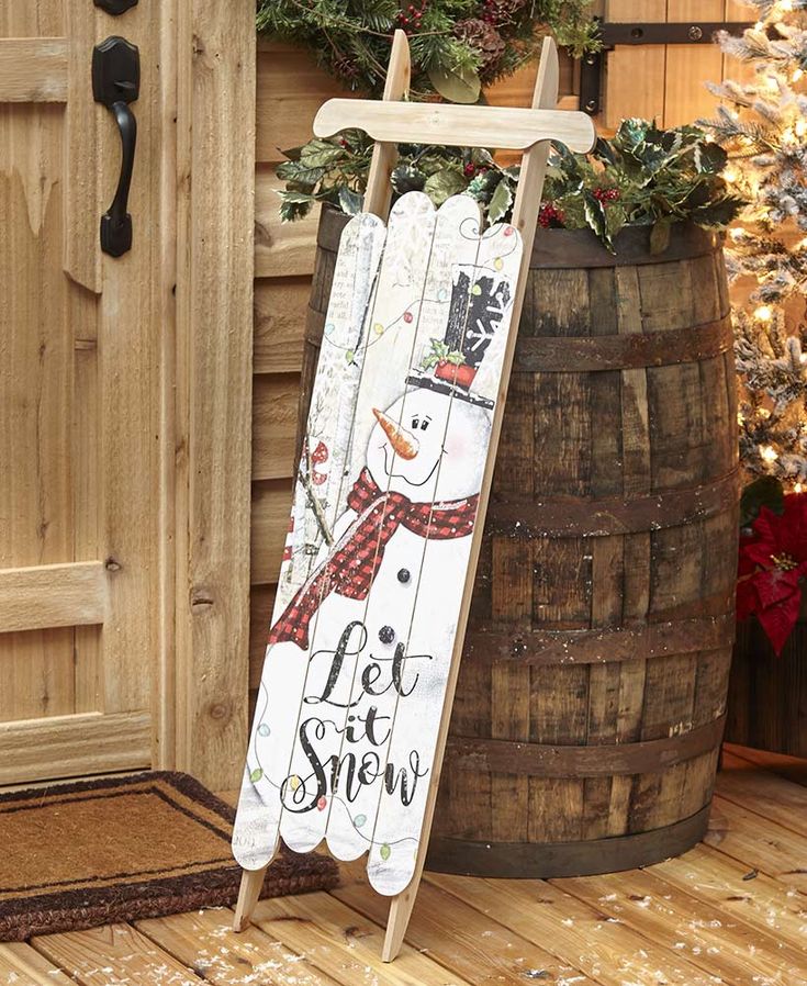 wood sled christmas decor 4Ft. Decorative Holiday Sled Christmas sled decoration, Christmas