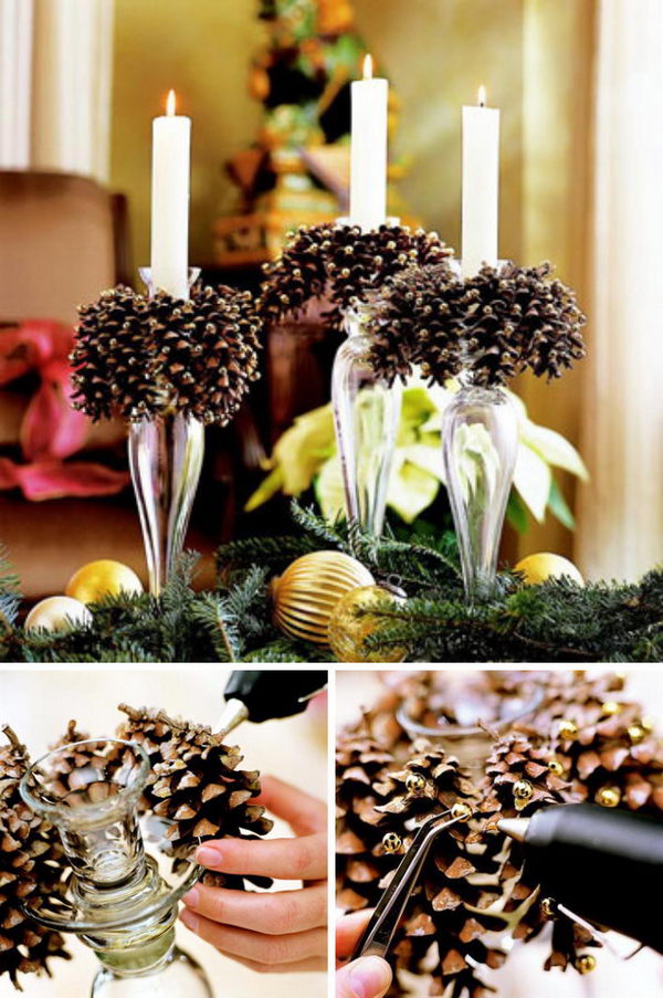 hanging pine cone christmas decor 30+ Festive DIY Pine Cone Decorating Ideas Hative