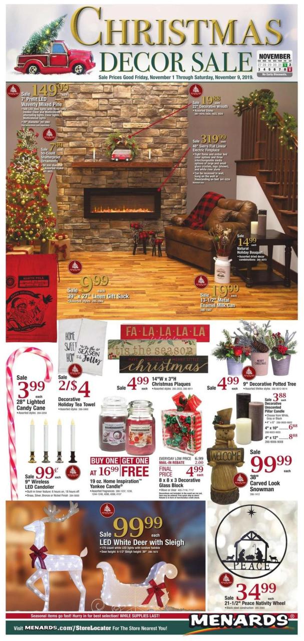 menards christmas decor sale Menards Christmas Decor Sale Weekly Ads & Special Buys from November 1