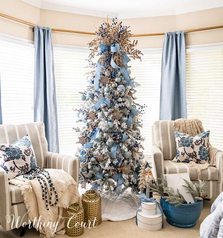 christmas decor with blue My Elegant Blue And Neutral Christmas Decor Worthing Court DIY Home